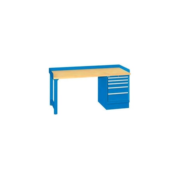 Lista International 72x30x35.25 Cabinet & Leg workstation w, 5 drawers, back & end stops, butcher block top XSWB22-72BT-BB - main